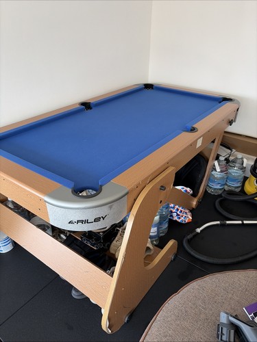 Pool table with balls cues - table,