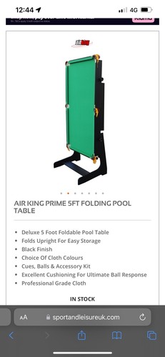 Pro 5ft folding snooker - hy-pro, and